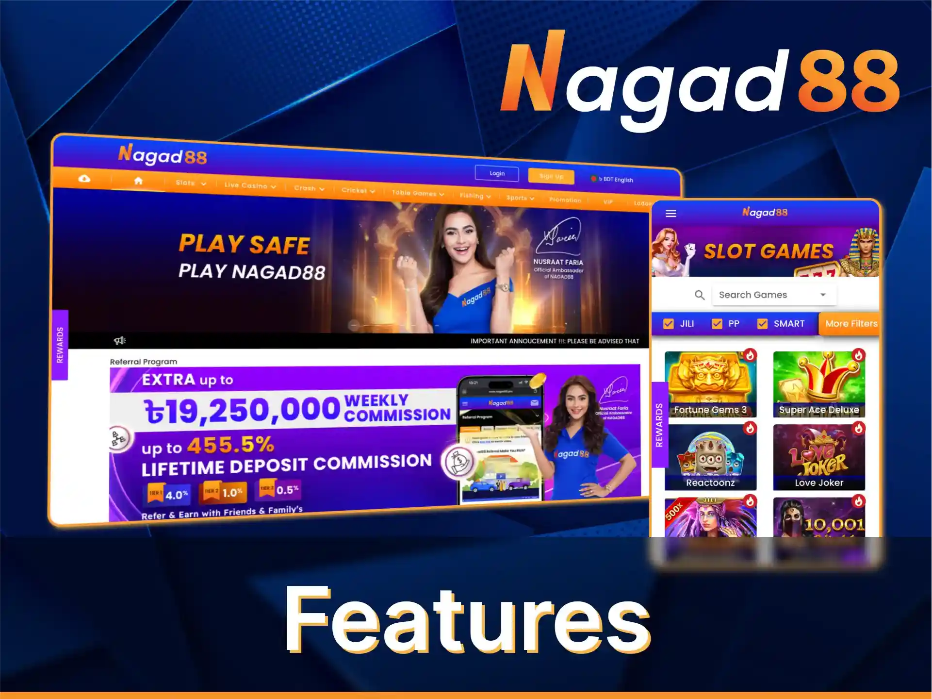 Visit the official Nagad88 website to play and bet.