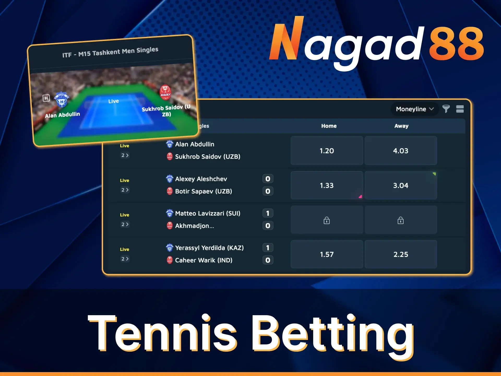 With Nagad88, make your winning tennis bet.