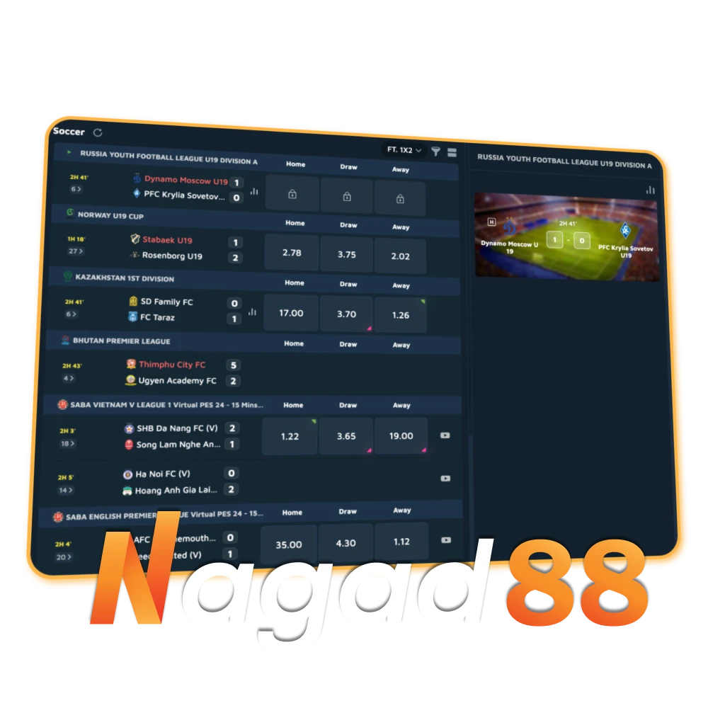 Try Nagad88 soccer betting online in Bangladesh.