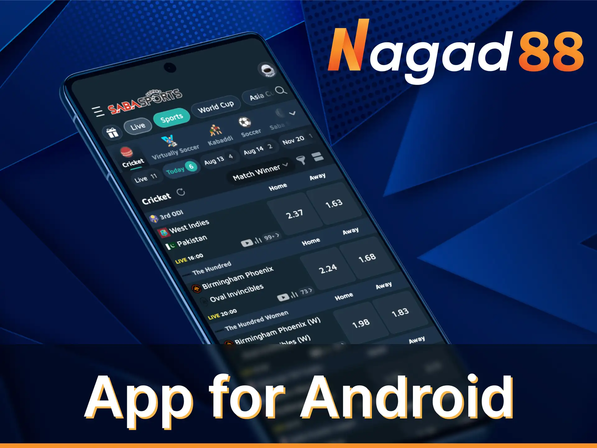 Install Nagad88 cricket betting app for Android.
